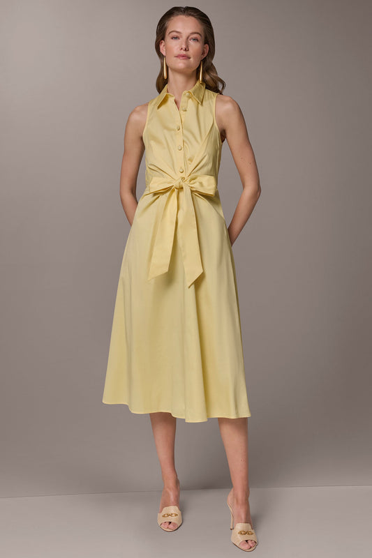 COTTON-SATEEN MIDI SHIRT DRESS - Panna Cotta