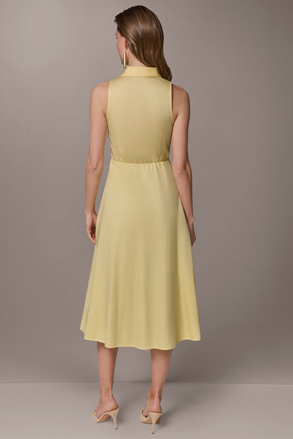 COTTON-SATEEN MIDI SHIRT DRESS - Panna Cotta