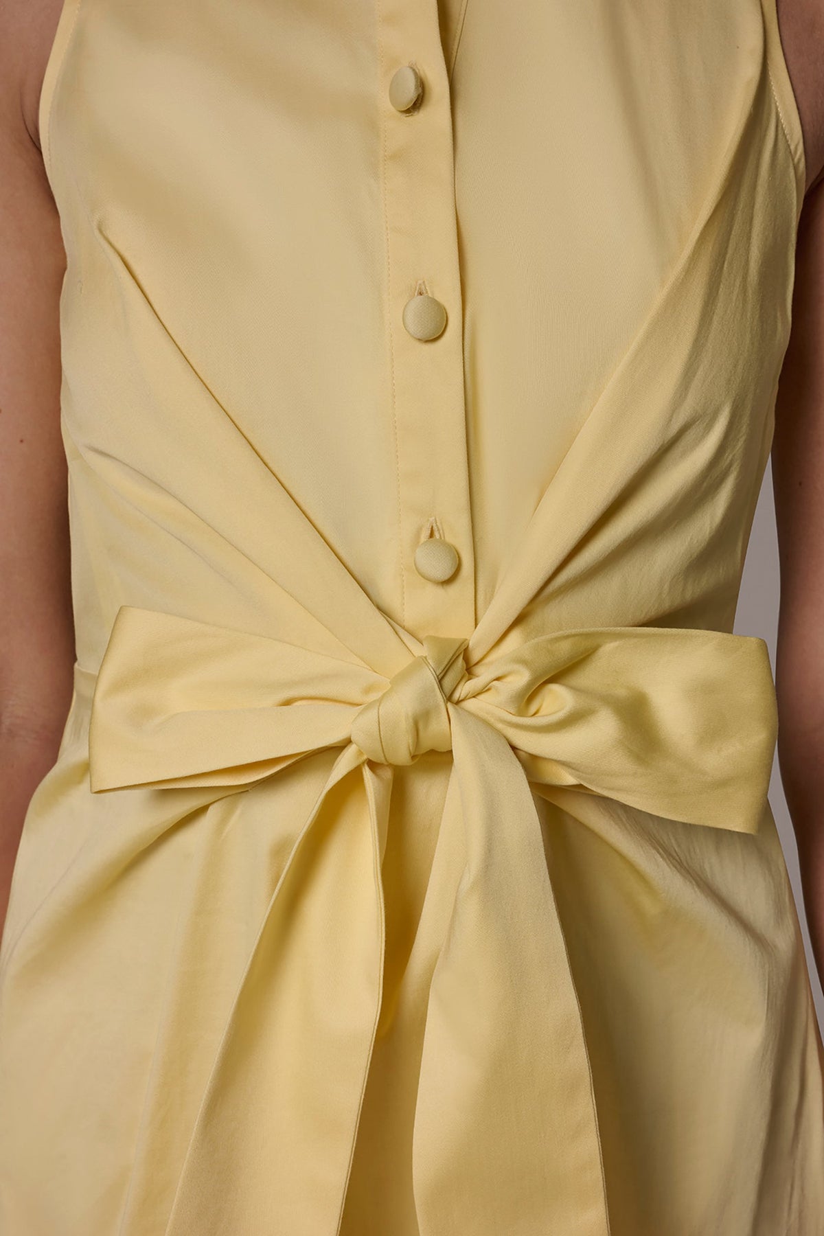 COTTON-SATEEN MIDI SHIRT DRESS - Panna Cotta