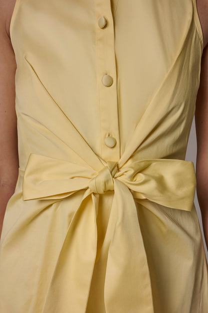 COTTON-SATEEN MIDI SHIRT DRESS - Panna Cotta