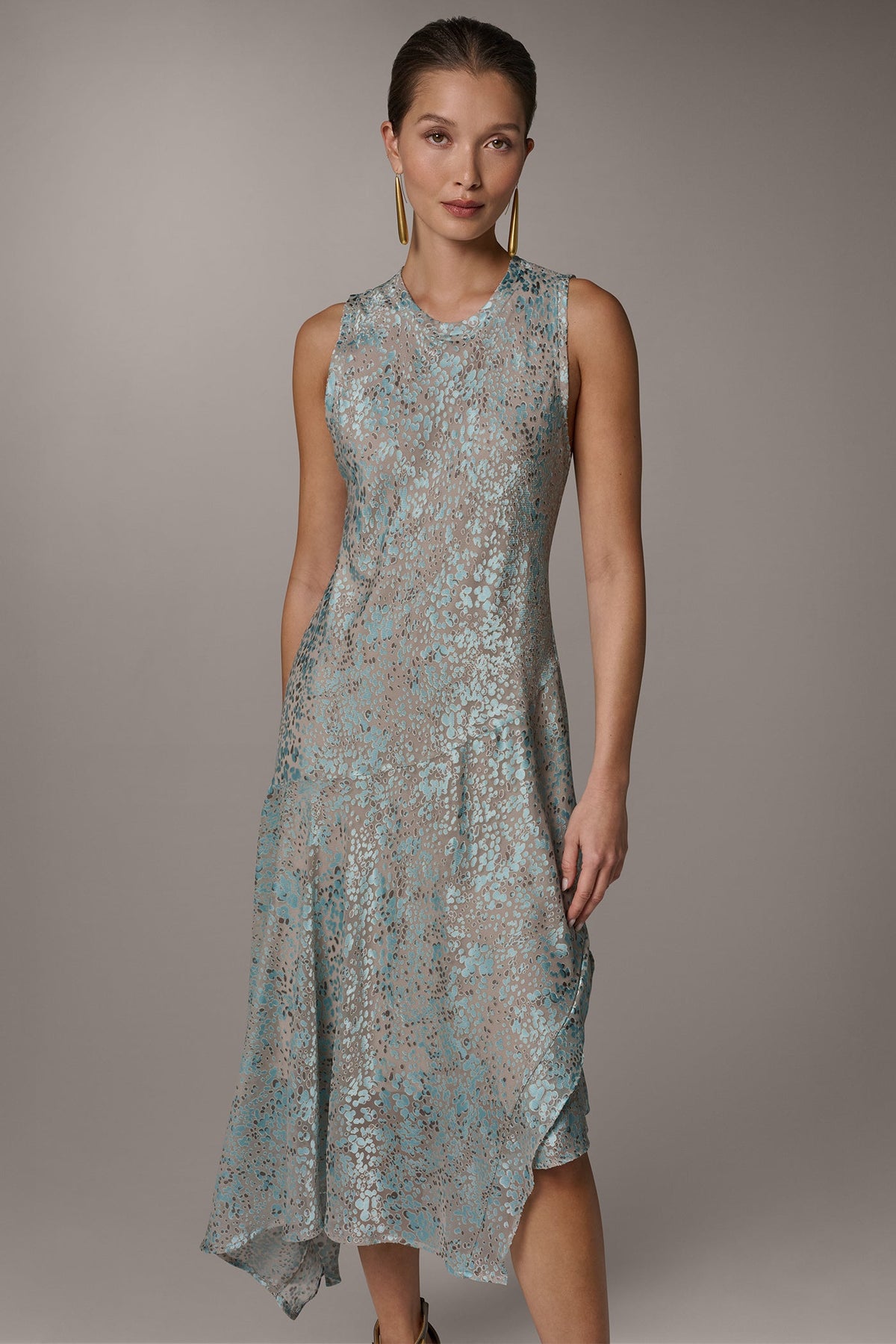 SLEEVELESS MIDI FIT AND FLARE DRESS - Turin Combo