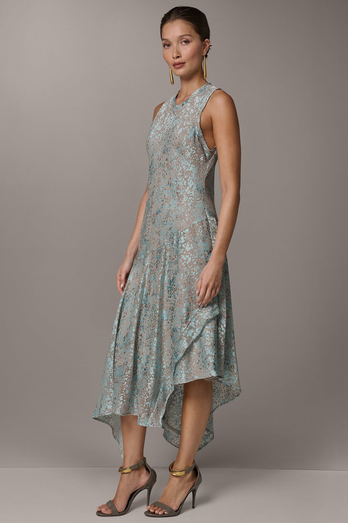 SLEEVELESS MIDI FIT AND FLARE DRESS - Turin Combo