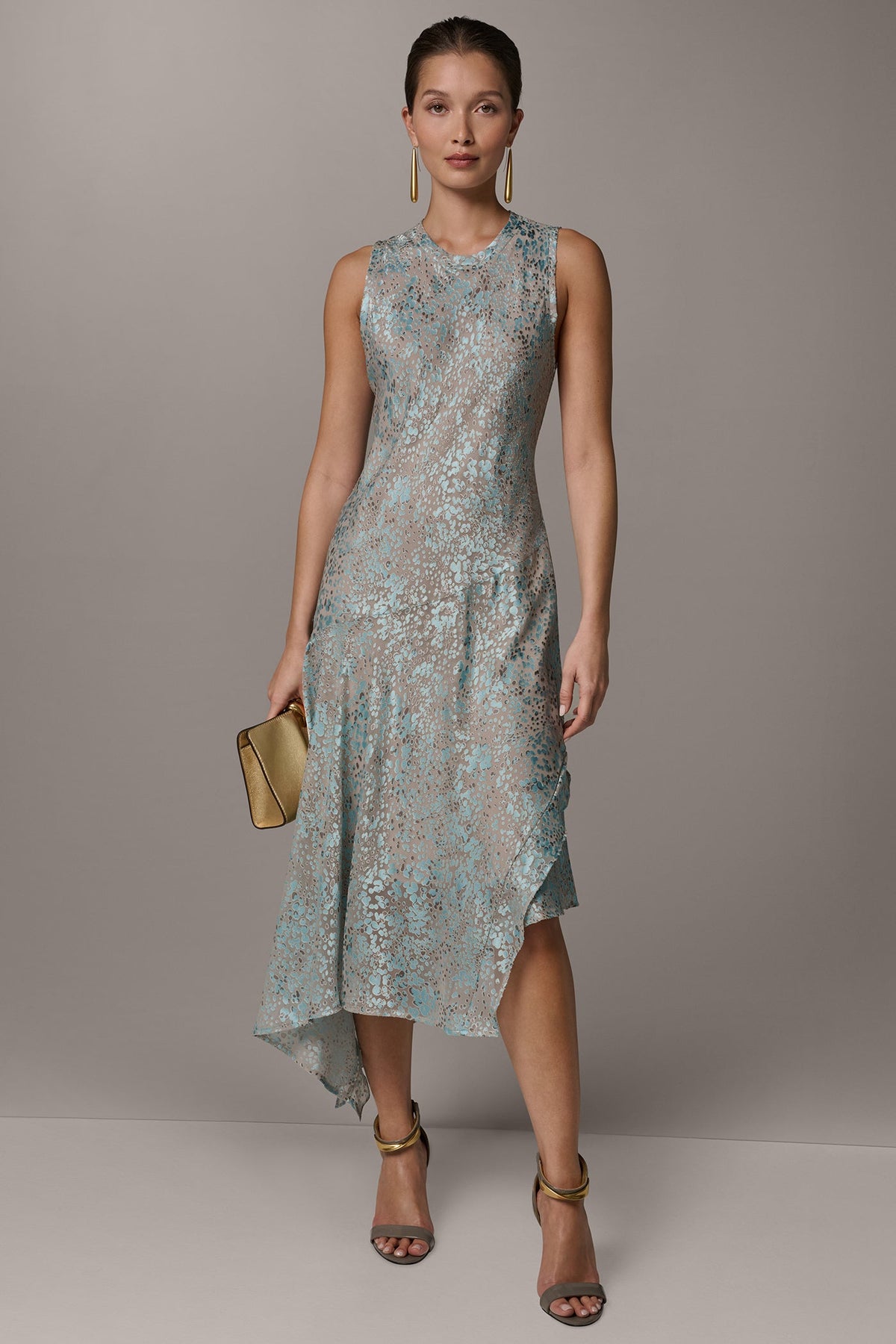 SLEEVELESS MIDI FIT AND FLARE DRESS - Turin Combo