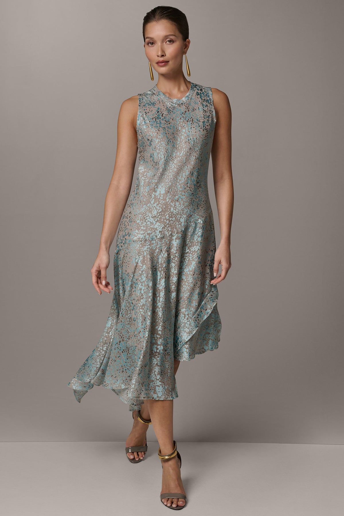 SLEEVELESS MIDI FIT AND FLARE DRESS - Turin Combo