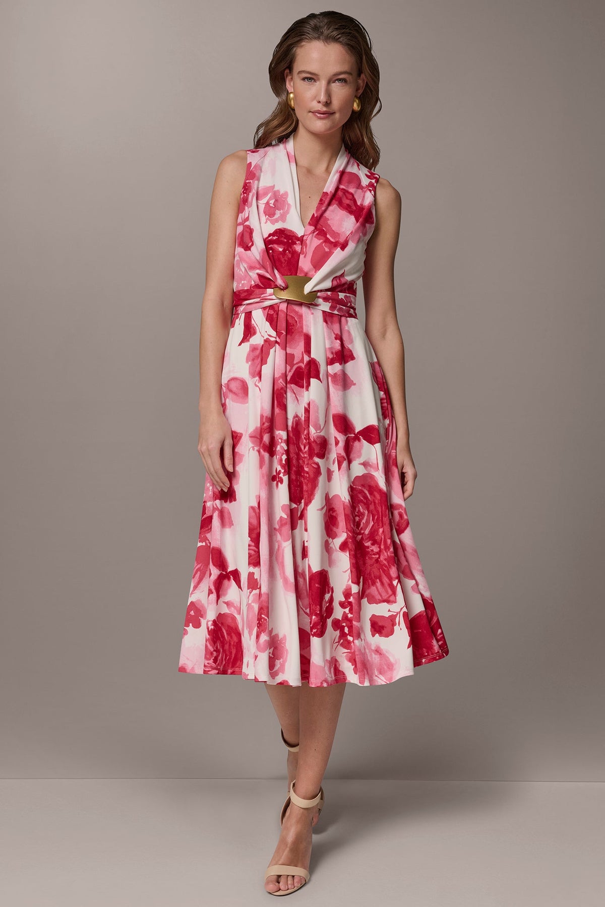 FLORAL MIDI A-LINE DRESS - Azalea Multi