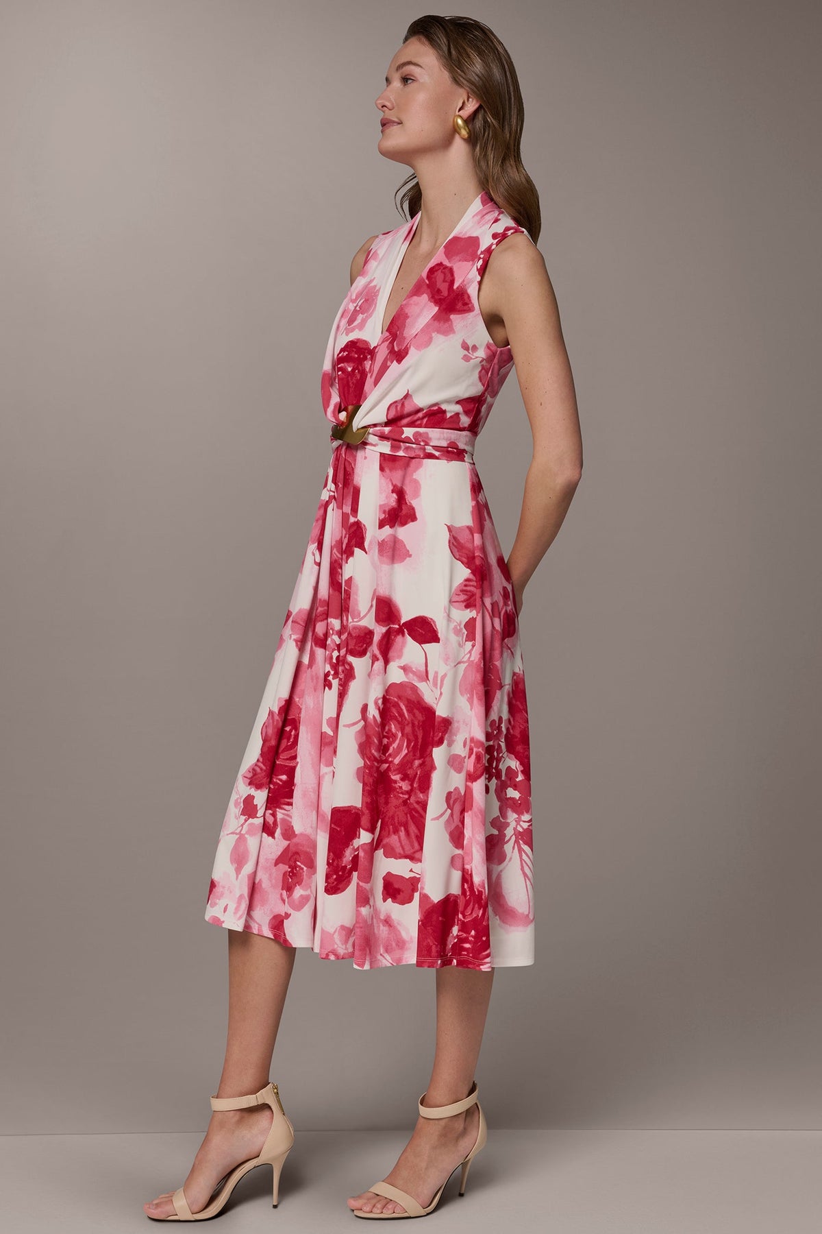 FLORAL MIDI A-LINE DRESS - Azalea Multi