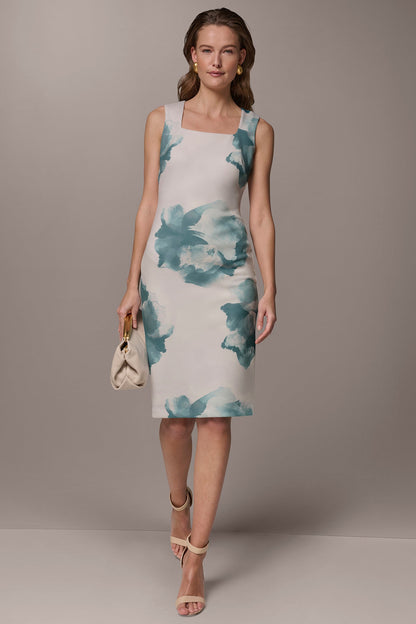 FLORAL MIDI SHEATH DRESS - Waterlily Multi