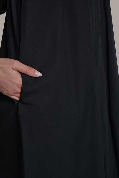 SLEEVELESS MAXI TRAPEZE DRESS - Black
