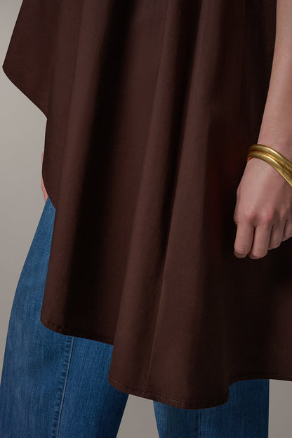 SLEEVELESS ASYMMETRIC TIE BACK BLOUSE - Canyon