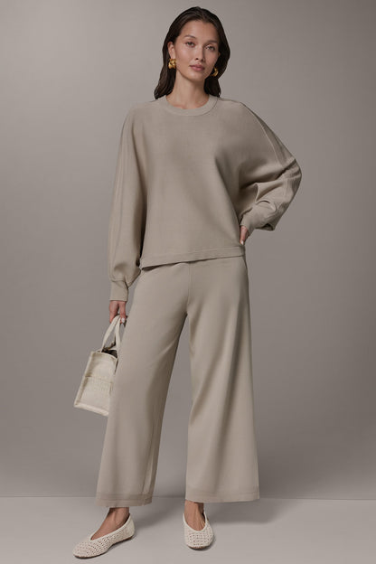 LONG DOLMAN SLEEVE SWEATER - Sandstone