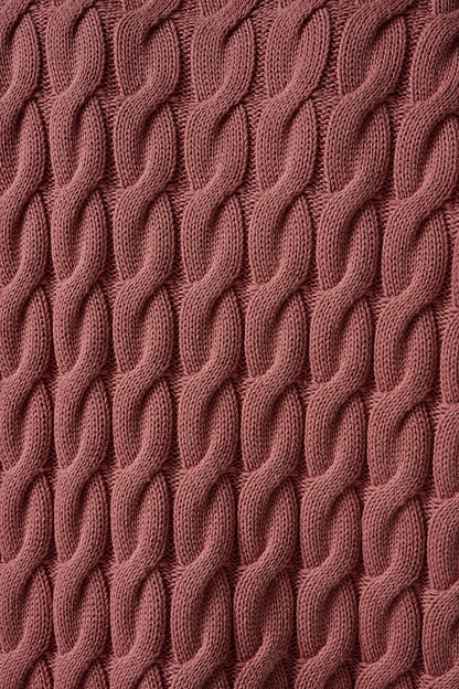 SLEEVELESS CABLE KNIT VEST - Desert Clay