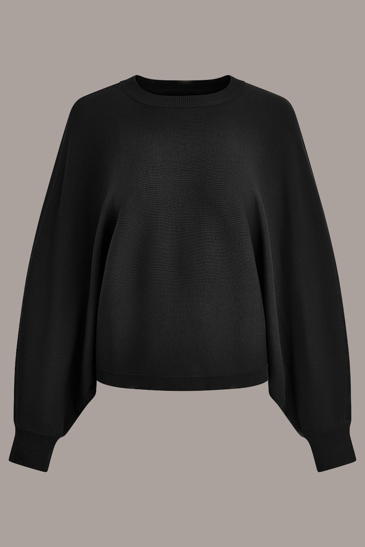 LONG DOLMAN SLEEVE SWEATER - Black