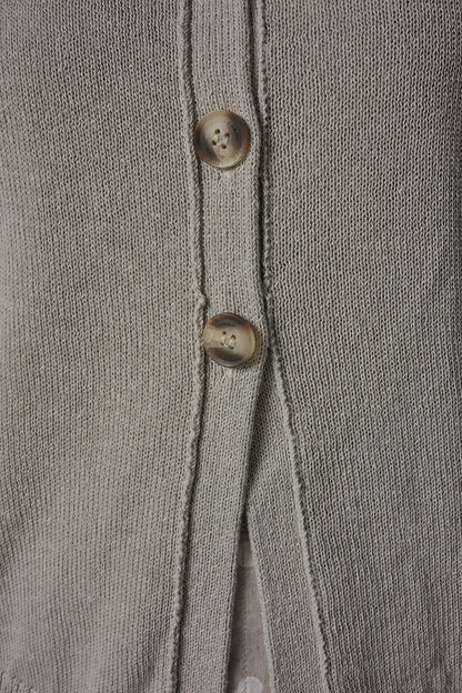 SHORT SLEEVE EASY CARDIGAN - Sandstone