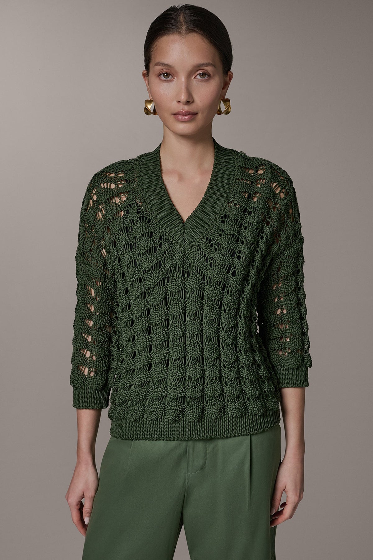 3/4 SLEEVE SWEATER - Verde