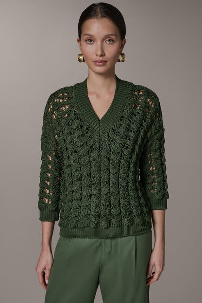 3/4 SLEEVE SWEATER - Verde