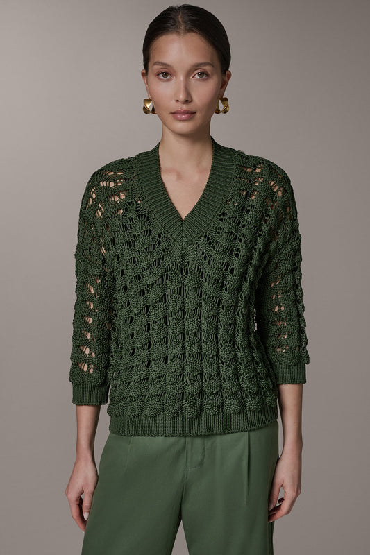 3/4 SLEEVE SWEATER - Verde