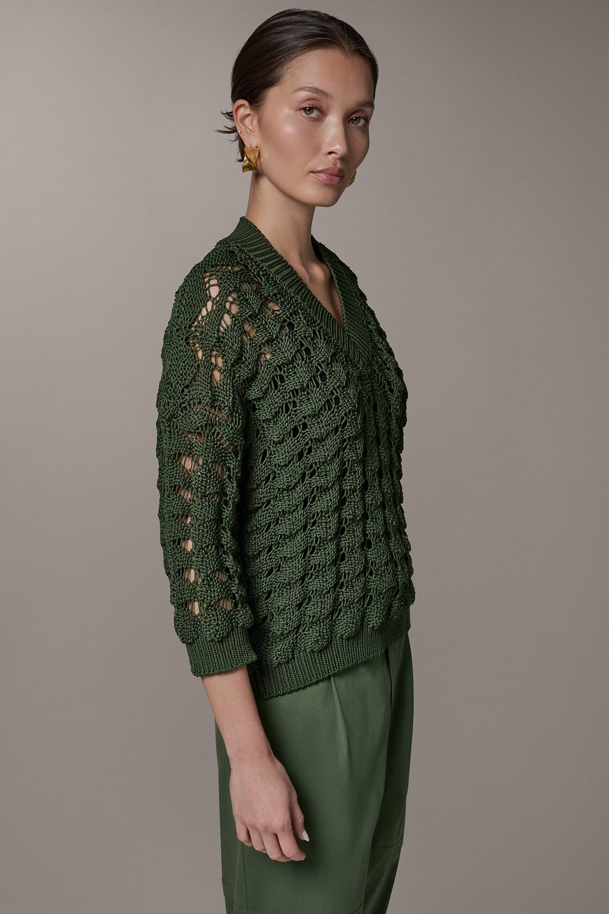 3/4 SLEEVE SWEATER - Verde