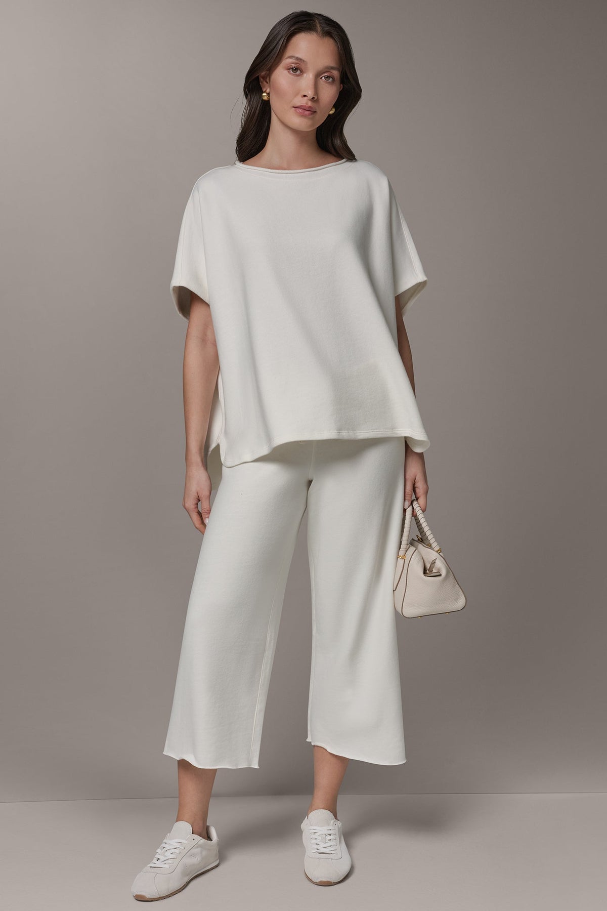 SHORT SLEEVE BOATNECK PULLOVER - Cream