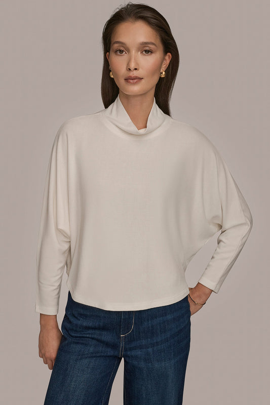 MOCK-NECK TOP - CREAM