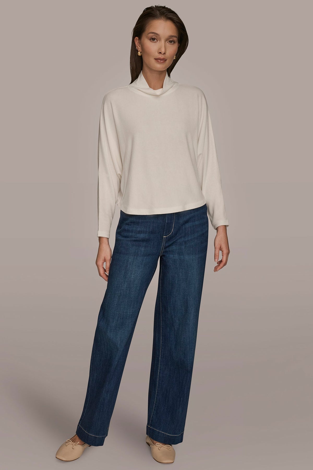 MOCK-NECK TOP - CREAM
