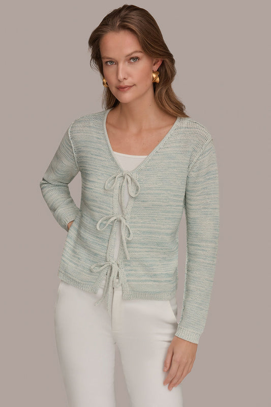 TIE-FRONT CARDIGAN - Skylight Combo