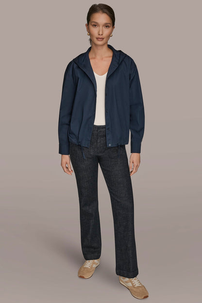 HOODED BUTTON-DOWN SHIRT - NIGHTFALL