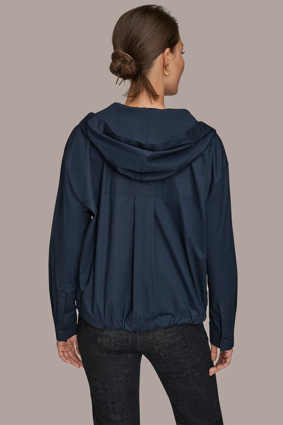 HOODED BUTTON-DOWN SHIRT - NIGHTFALL