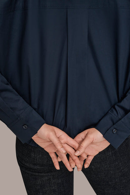 HOODED BUTTON-DOWN SHIRT - NIGHTFALL