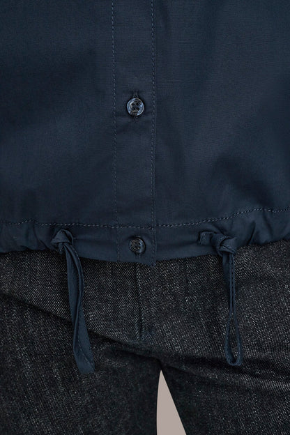 HOODED BUTTON-DOWN SHIRT - NIGHTFALL