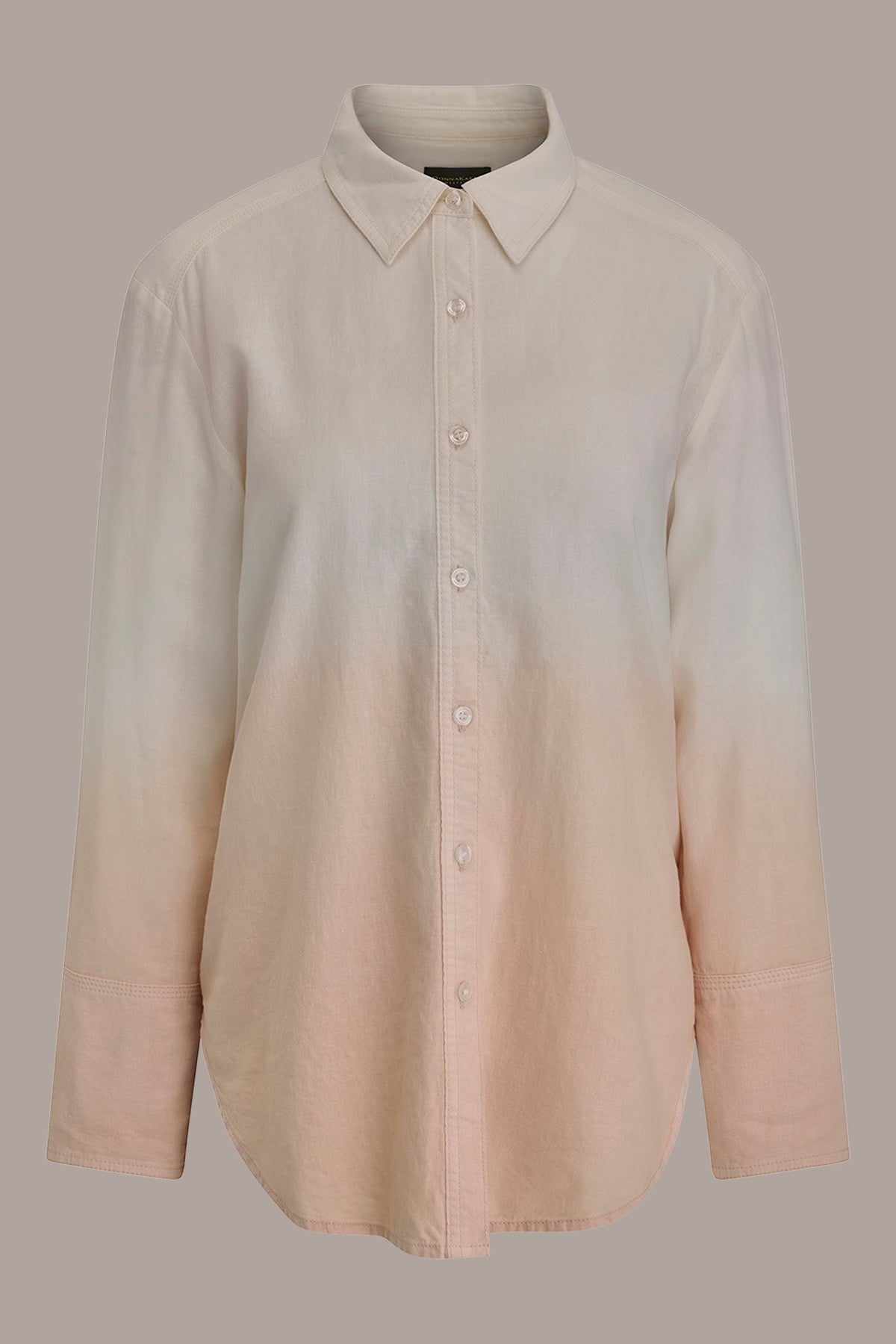 LINEN-BLEND DIP-DYED STRIPED SHIRT - Snow Petal Dip Dye