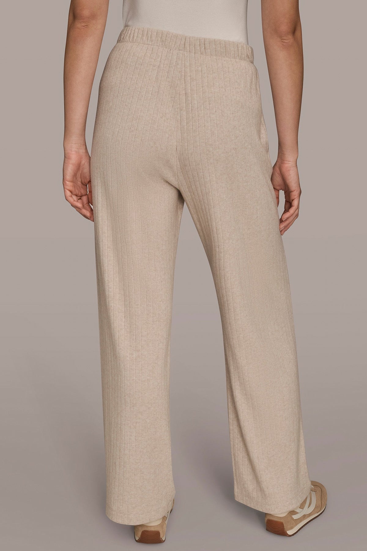 HIGH-RISE PLEATED PANT - LIGHT FAWN HEATHER
