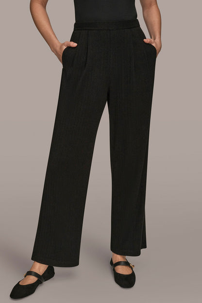 HIGH-RISE PLEATED PANT - Black