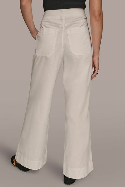 HIGH-RISE PINTUCKED WIDE-LEG TROUSER - CREAM