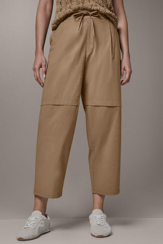 PAPER POPLIN PANT - Fawn