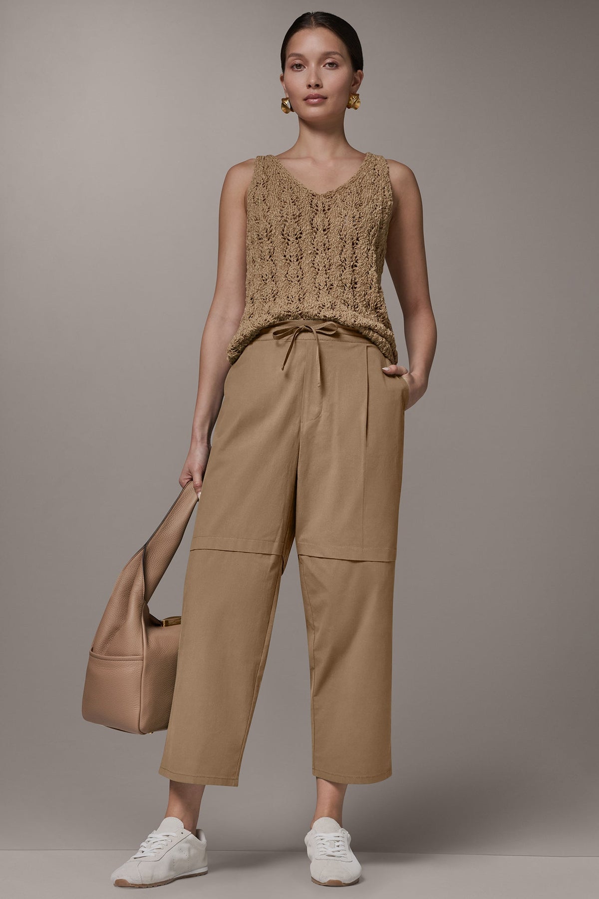 PAPER POPLIN PANT - Fawn