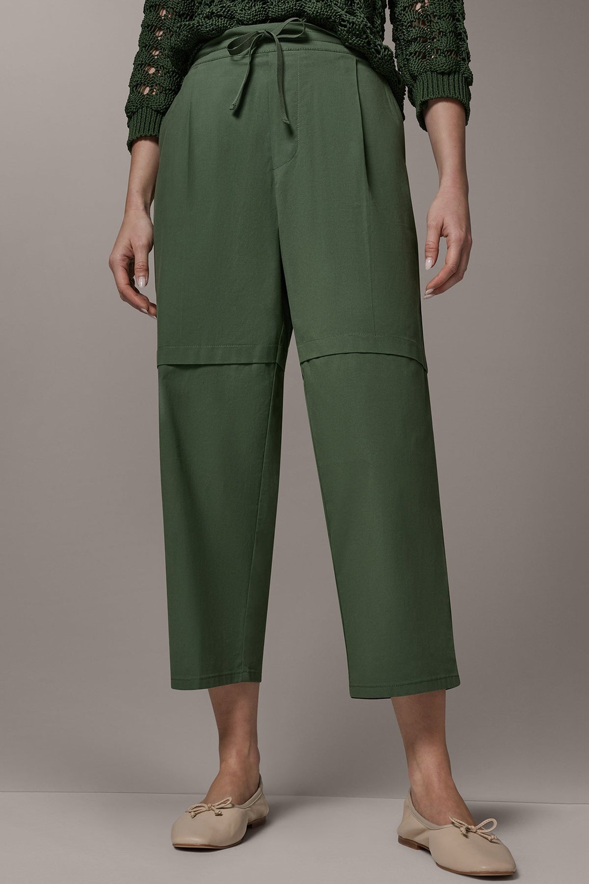 PAPER POPLIN PANT - Verde