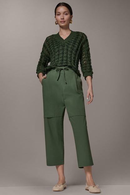 PAPER POPLIN PANT - Verde