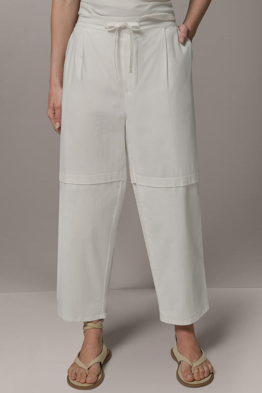 PAPER POPLIN PANT - Cream