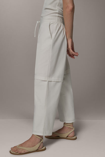 PAPER POPLIN PANT - Cream