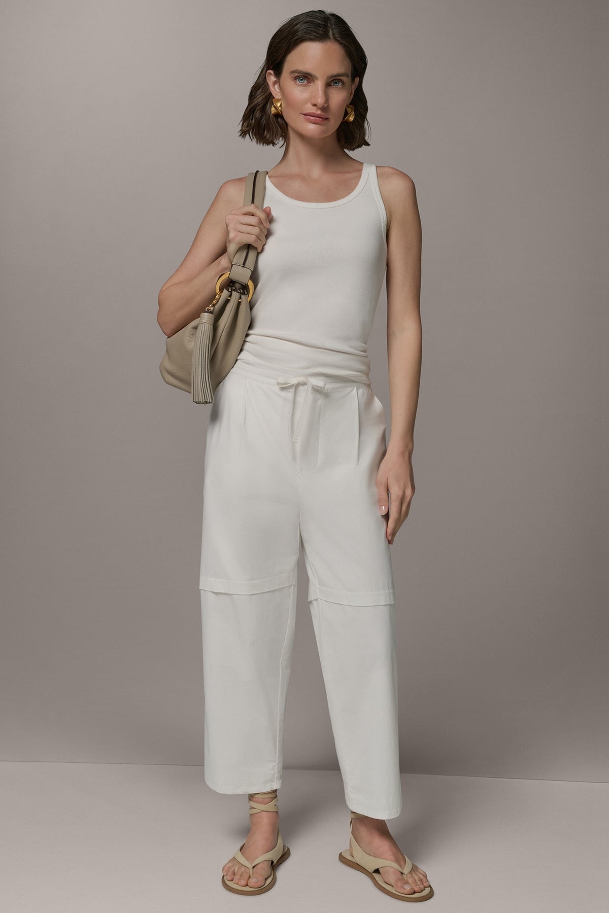 PAPER POPLIN PANT - Cream