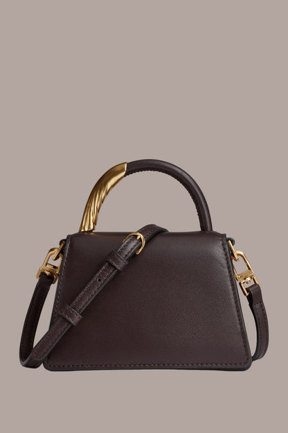 TULLE MINI CROSSBODY BAG - CHOCOLATE PLUM