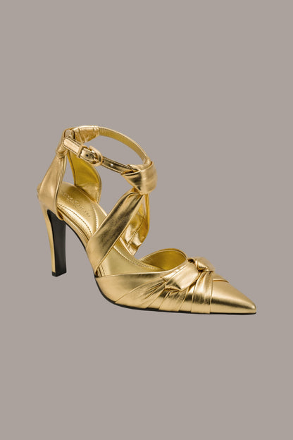 PHIA METALLIC STRAPPY PUMP - GOLD