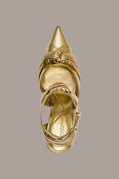 PHIA METALLIC STRAPPY PUMP - GOLD