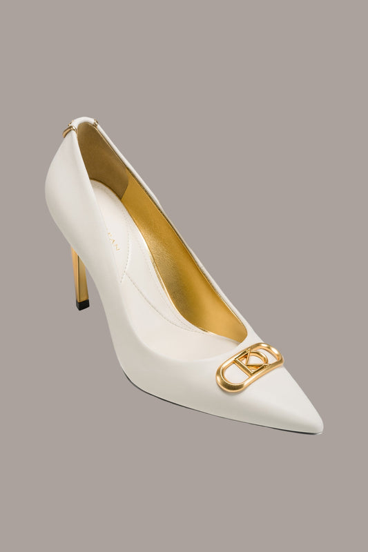 PANTHIA LOGO-EMBELLISHED HIGH PUMP - IVORY