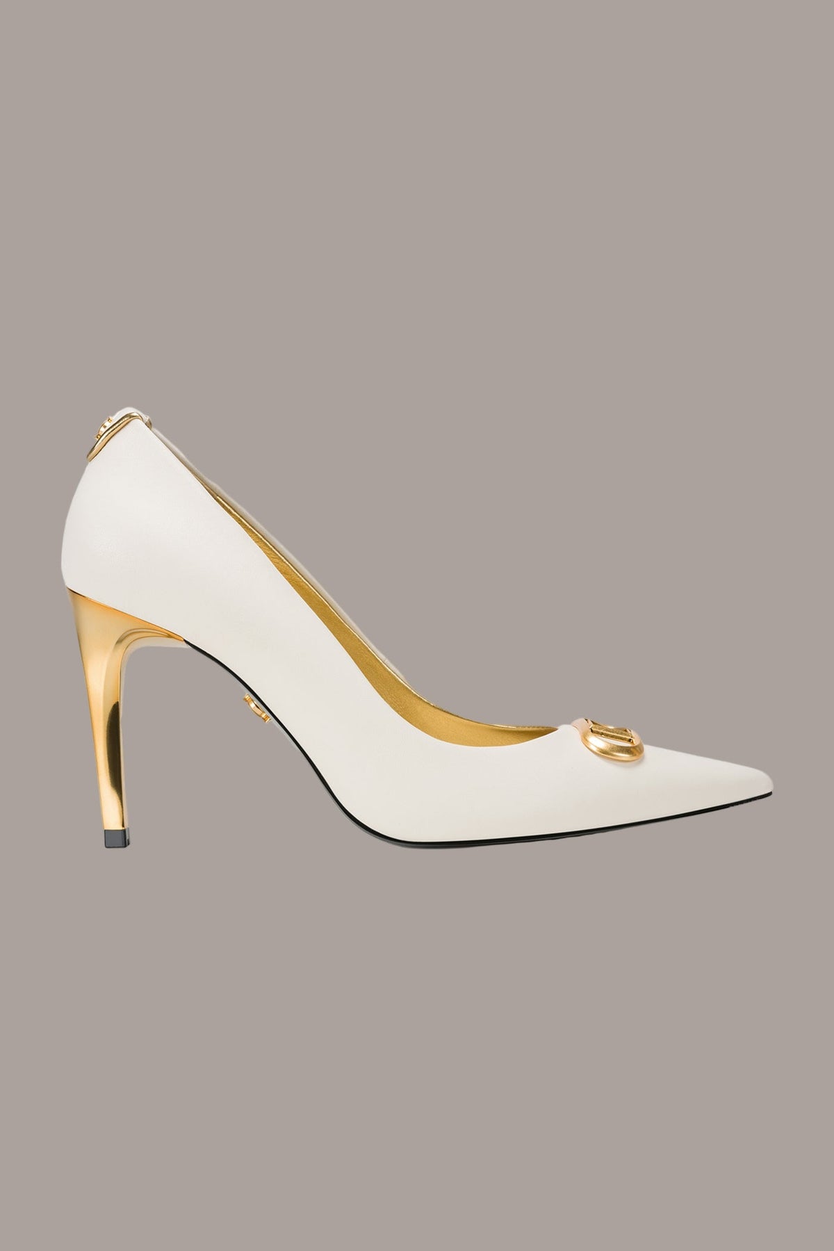 PANTHIA LOGO-EMBELLISHED HIGH PUMP - IVORY