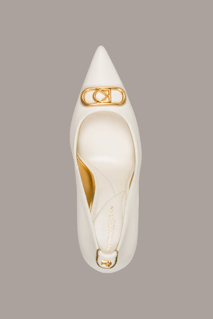 PANTHIA LOGO-EMBELLISHED HIGH PUMP - IVORY