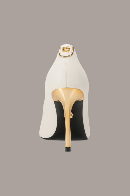 PANTHIA LOGO-EMBELLISHED HIGH PUMP - IVORY