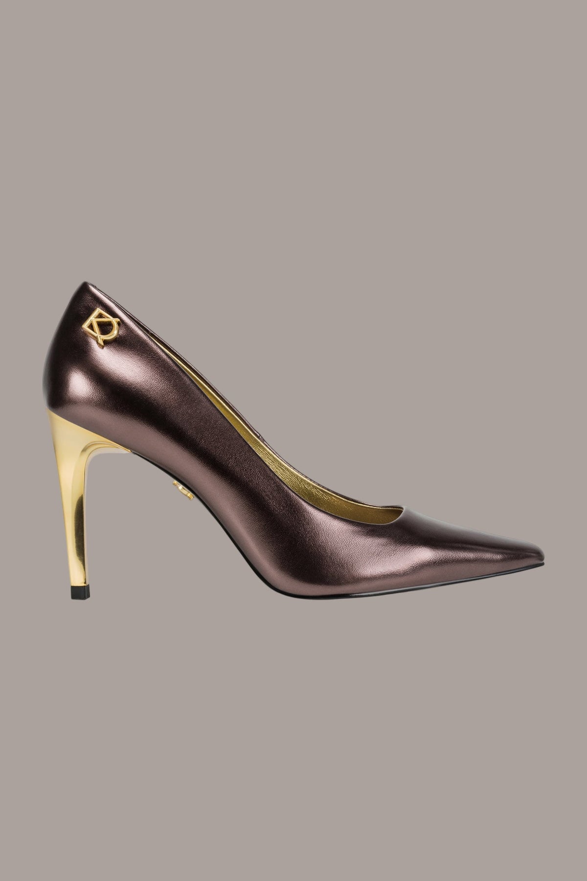 SAVITA LOGO-EMBELLISHED HIGH PUMP - DARK COPPER