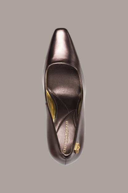 SAVITA LOGO-EMBELLISHED HIGH PUMP - DARK COPPER