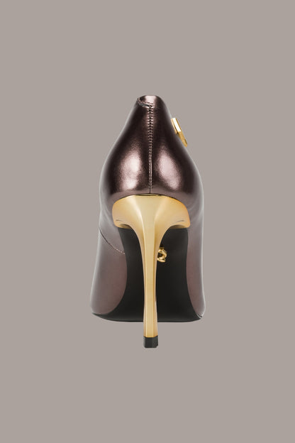 SAVITA LOGO-EMBELLISHED HIGH PUMP - DARK COPPER